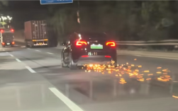 深圳一特斯拉爆胎后仍旧疾驰火花四溅：后车多次提醒无效 ！